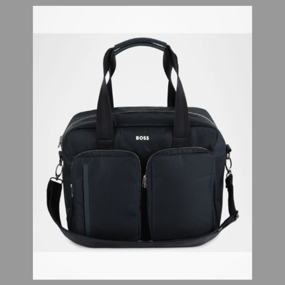 BOSS NWT Changing Bag W/ Silicone Logo-Print (ORIG.$335) w/tax (NAVY)